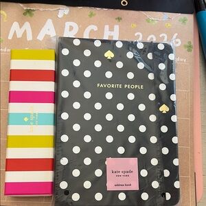 kate spade Black and White Polka Dot Address Book & Pen